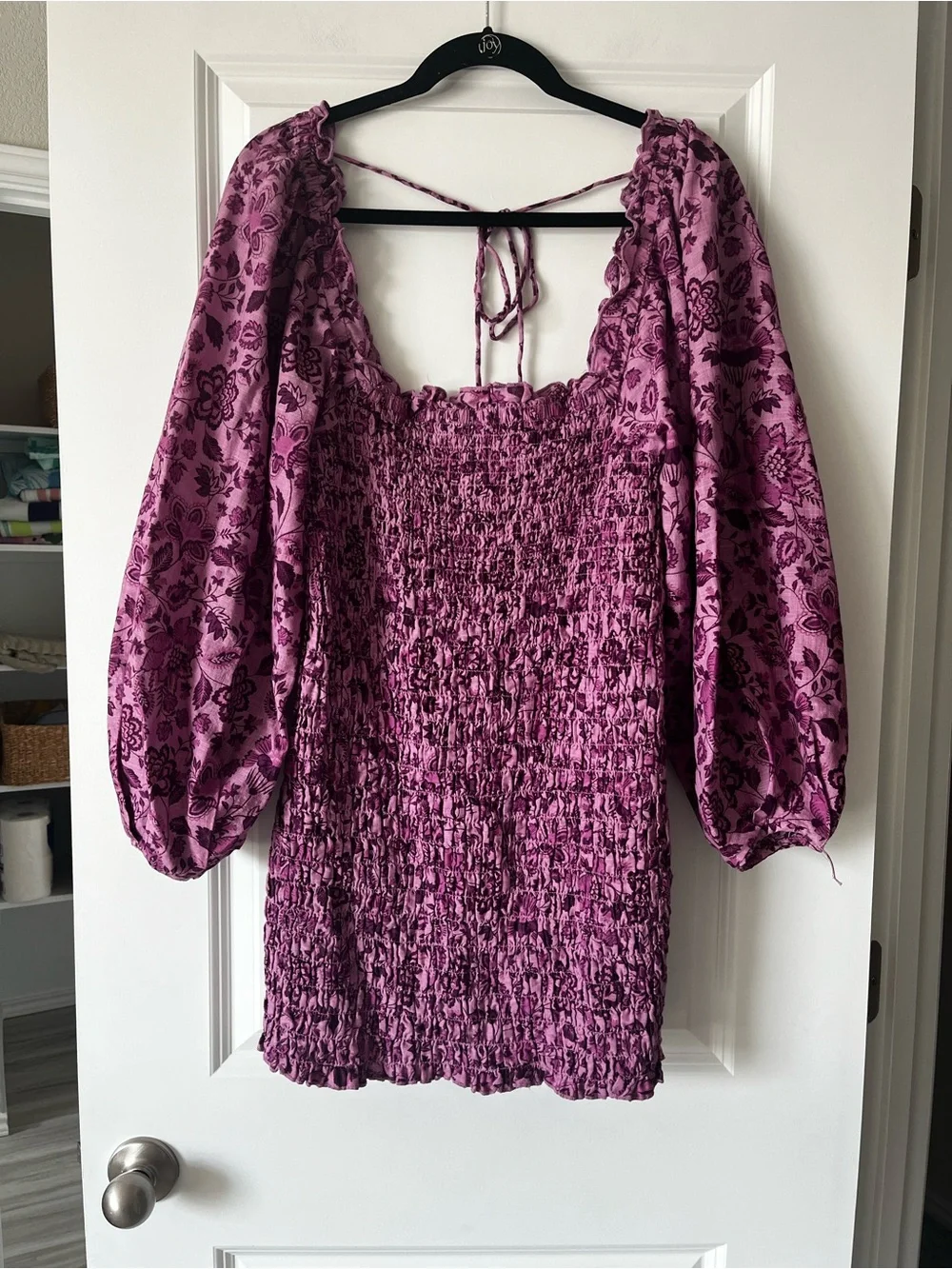 Free People Pink Purple Floral Smock it to Me